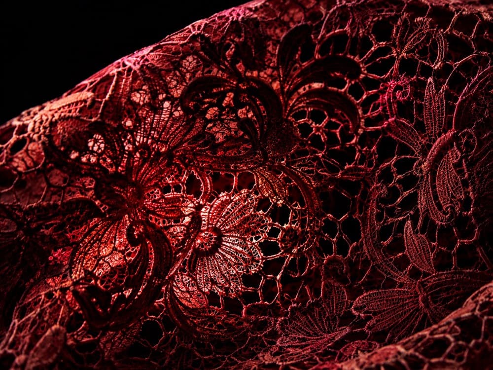 Lace fabric, freshly dyed